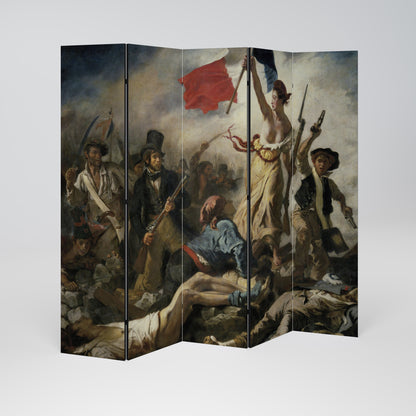 LIBERTY LEADING THE PEOPLE - Divisorio decorativo per ambienti a 5 pannelli