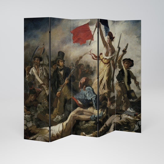 LIBERTY LEADING THE PEOPLE - Divisorio decorativo per ambienti a 5 pannelli