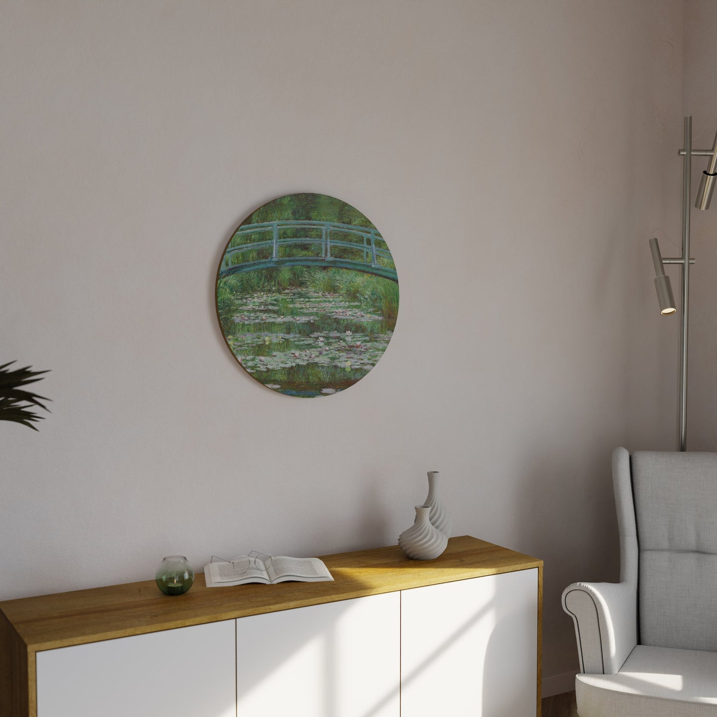 JAPANESE FOOTBRIDGE Round Wall Art