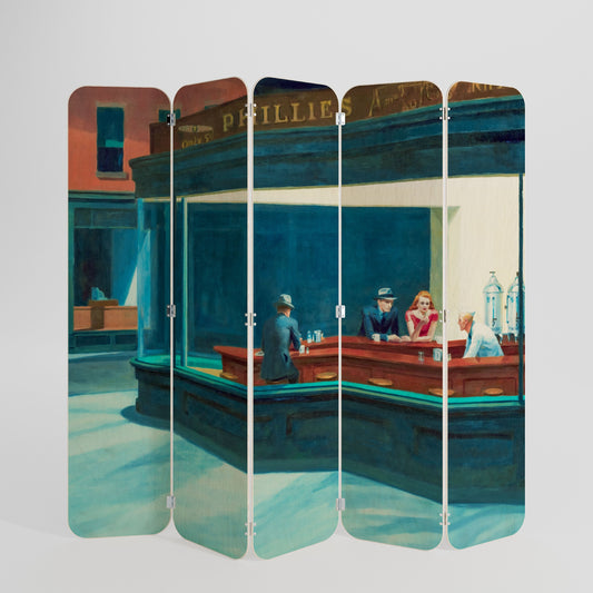 Divisorio per ambienti in compensato a 5 pannelli NIGHTHAWKS