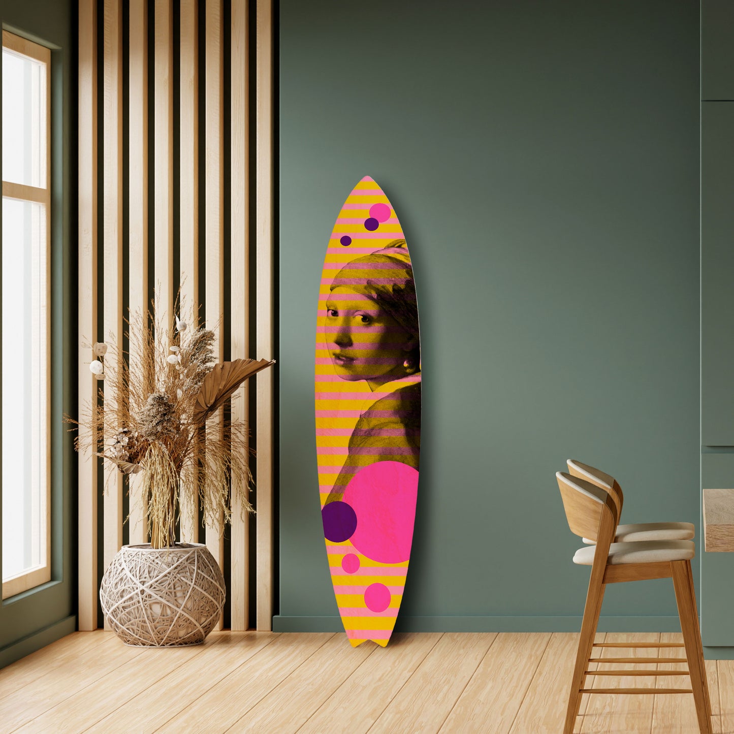 HER WITH A PEARL Decorative Plywood Surfboard