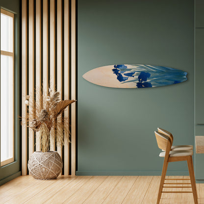 BLUE FLORAL RIDE Decorative Plywood Surfboard