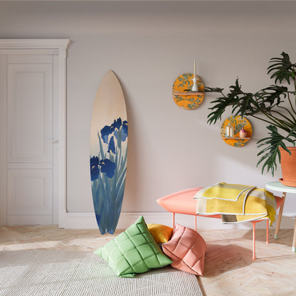 BLUE FLORAL RIDE Decorative Plywood Surfboard