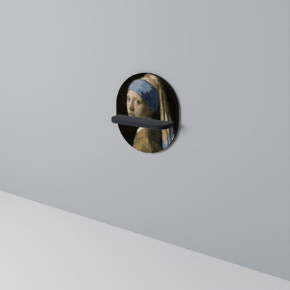 STRUCTURAL MASTERPIECE Oval Art Shelf In Black Finish