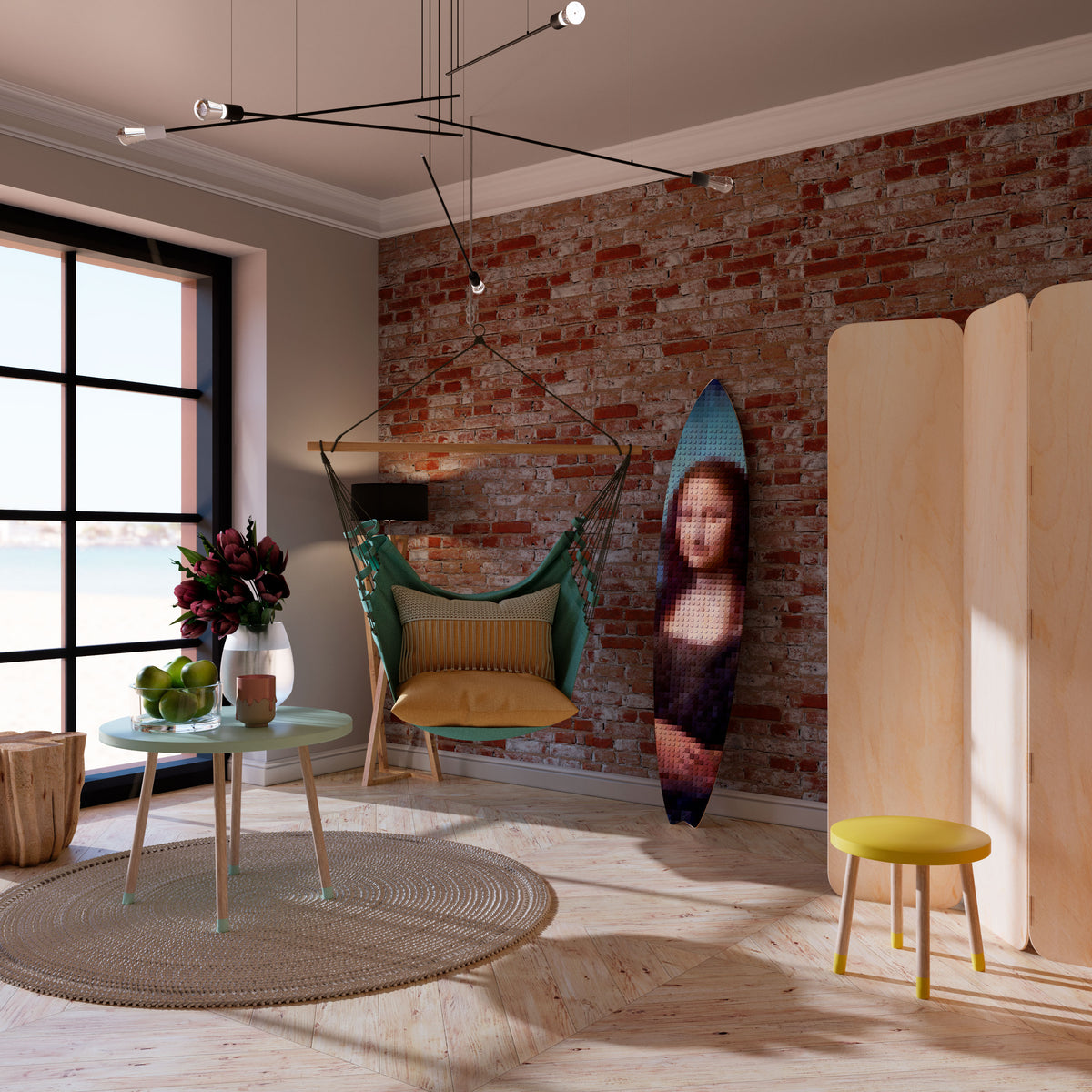 CONSTRUCTIVE ART Surfboard Decorative Panel