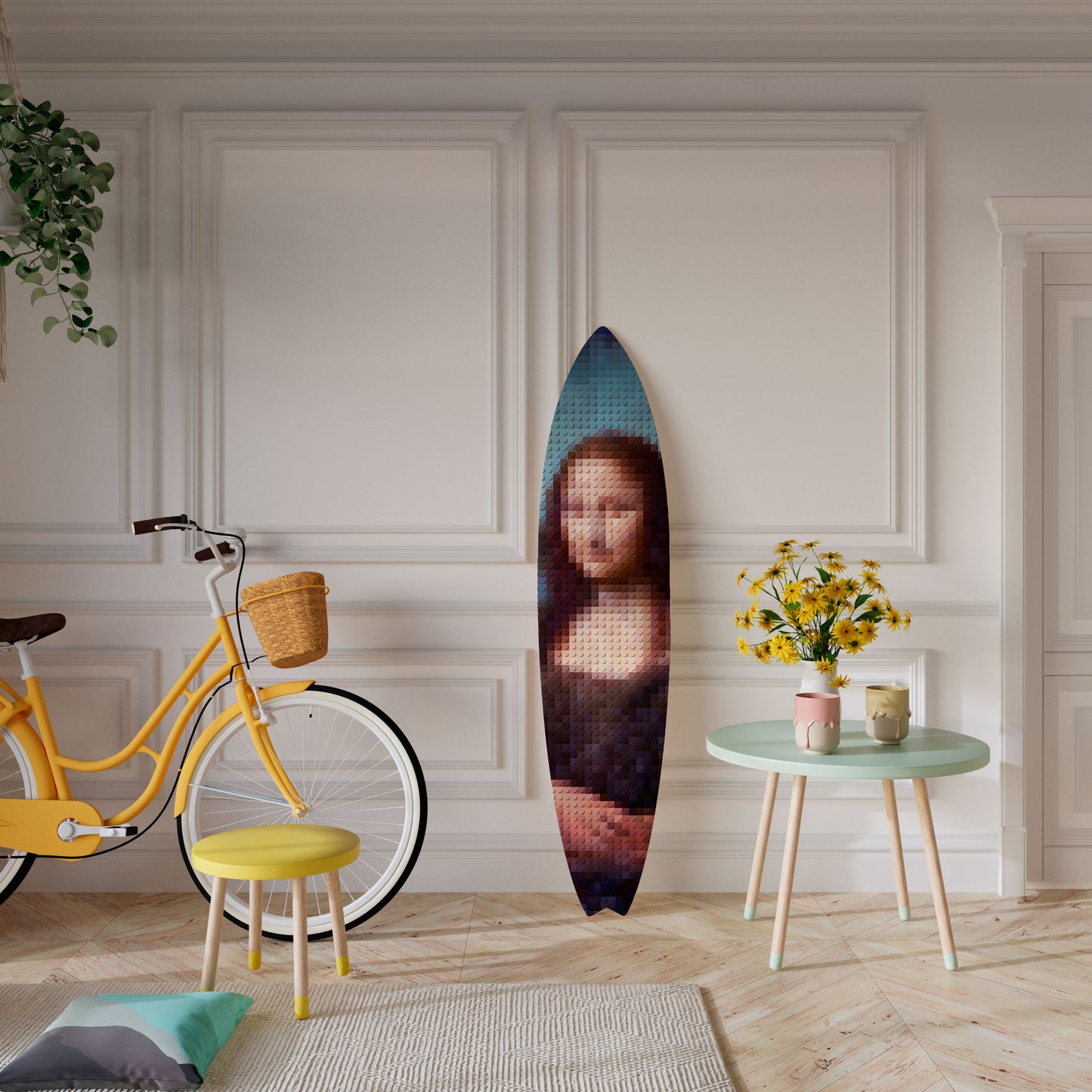 CONSTRUCTIVE ART Decorative Plywood Surfboard