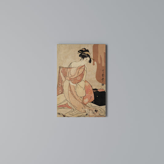 WOMAN, CAT AND EXTRA BROWN Stampa su Tela Verticale