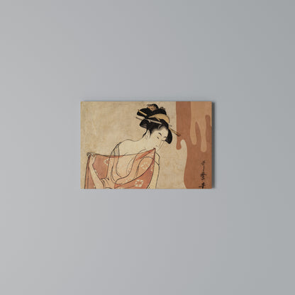 WOMAN, CAT AND EXTRA BROWN Stampa su tela orizzontale