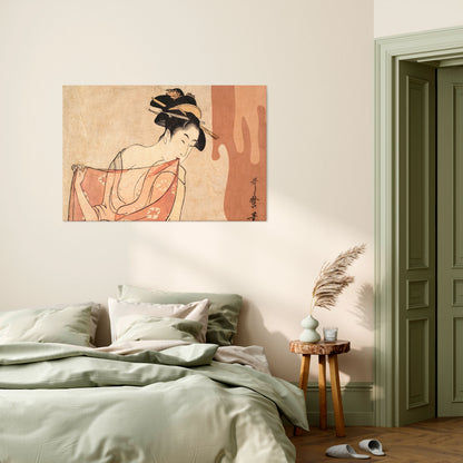 WOMAN, CAT AND EXTRA BROWN Stampa su tela orizzontale