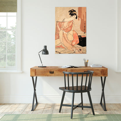 WOMAN, CAT AND EXTRA BROWN Vertical Canvas Print