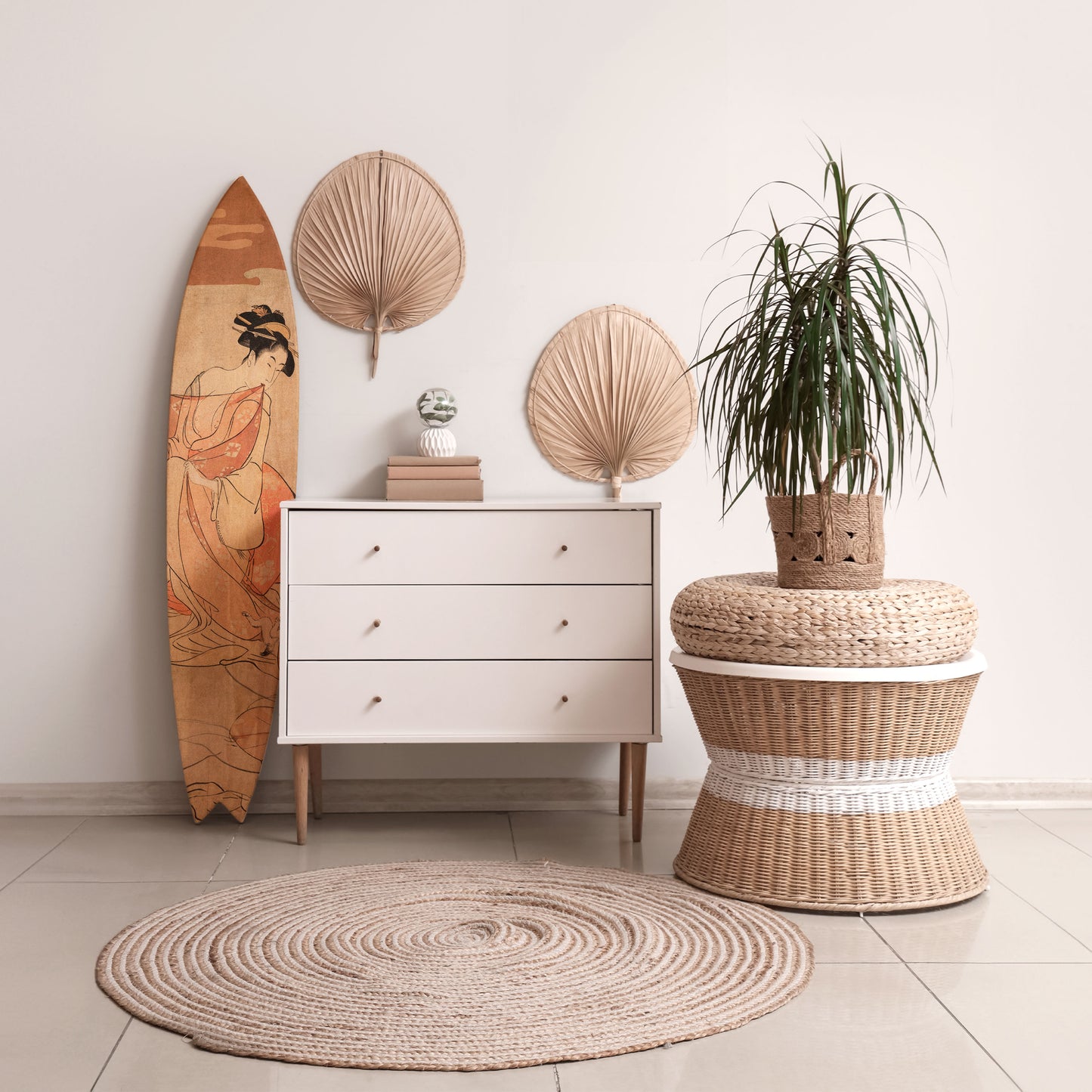 WOMAN, CAT AND EXTRA BROWN Decorative Plywood Surfboard