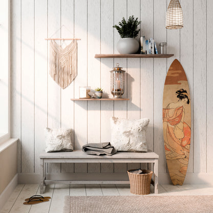 WOMAN, CAT AND EXTRA BROWN Decorative Plywood Surfboard