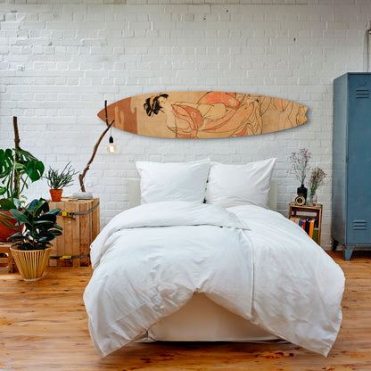 WOMAN, CAT AND EXTRA BROWN Decorative Plywood Surfboard