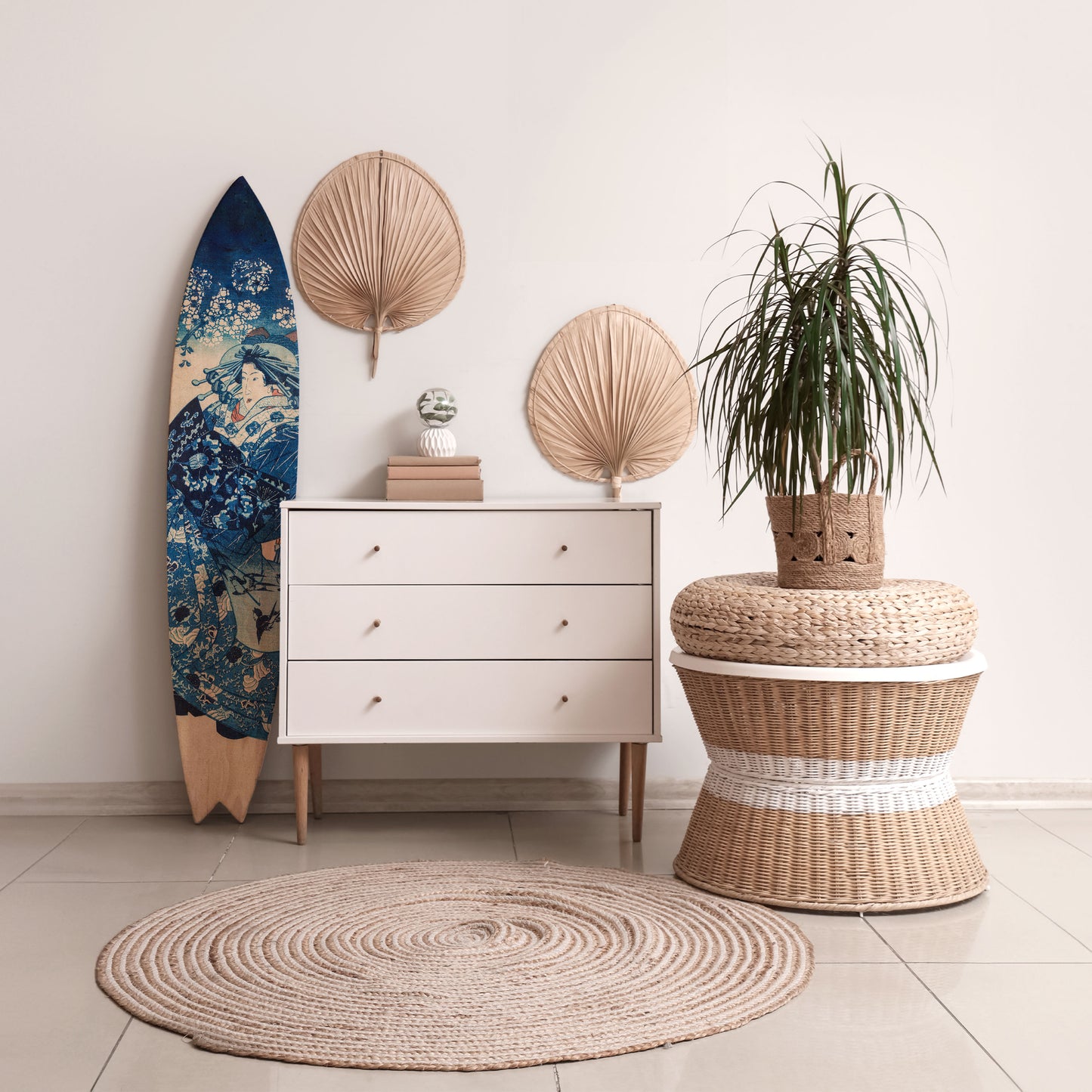 JAPANESE WOMAN Decorative Plywood Surfboard