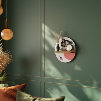 BUBBLE CAT SKETCH Mensola ovale per arte in effetto rovere