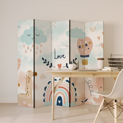 LOVELY DREAMS Divisorio decorativo per ambienti a 5 pannelli