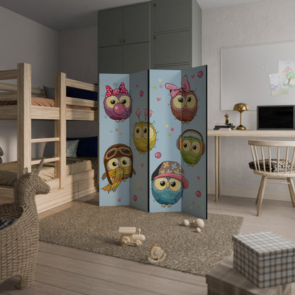 OWLY SQUAD Divisorio decorativo per ambienti a 4 pannelli