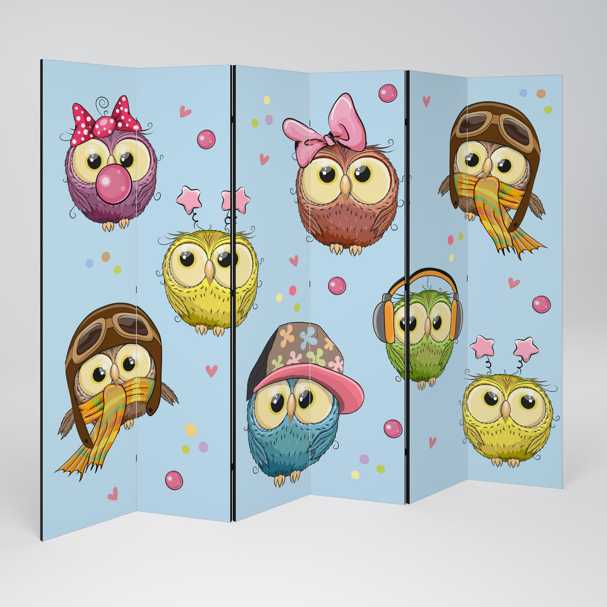 OWLY SQUAD Paravento Decorativo a 6 Pannelli