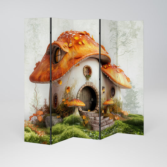 MYSTIC TOADSTOOL Divisorio decorativo per ambienti a 5 pannelli