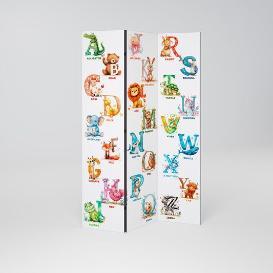 JOYFUL LETTERS - Divisorio decorativo per ambienti a 3 pannelli