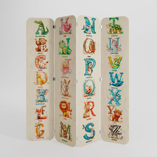 JOYFUL LETTERS Divisorio per ambienti in compensato a 4 pannelli