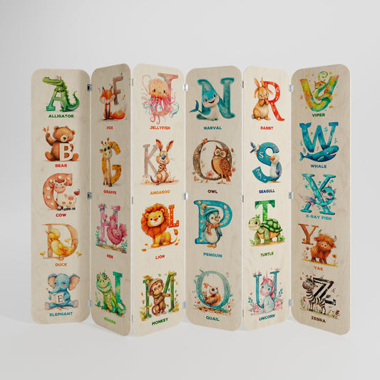 JOYFUL LETTERS Divisorio per ambienti in compensato a 6 pannelli