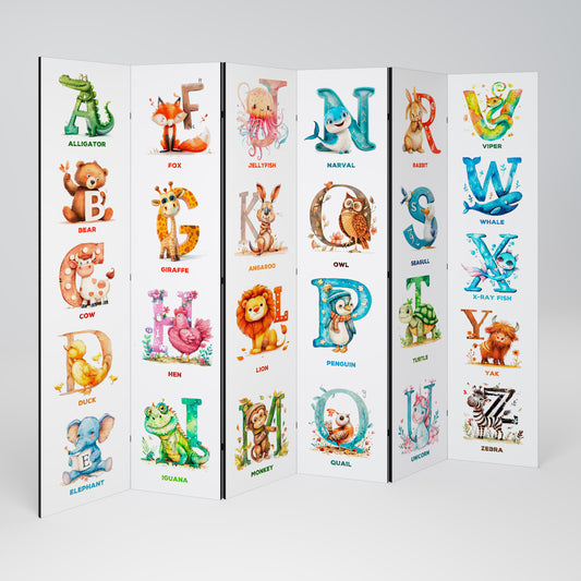 JOYFUL LETTERS - Divisorio decorativo per ambienti a 6 pannelli