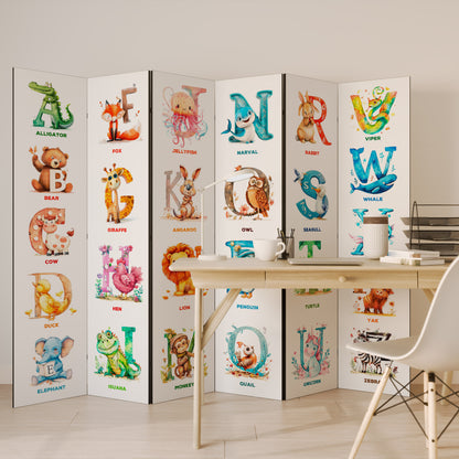 JOYFUL LETTERS - Divisorio decorativo per ambienti a 6 pannelli