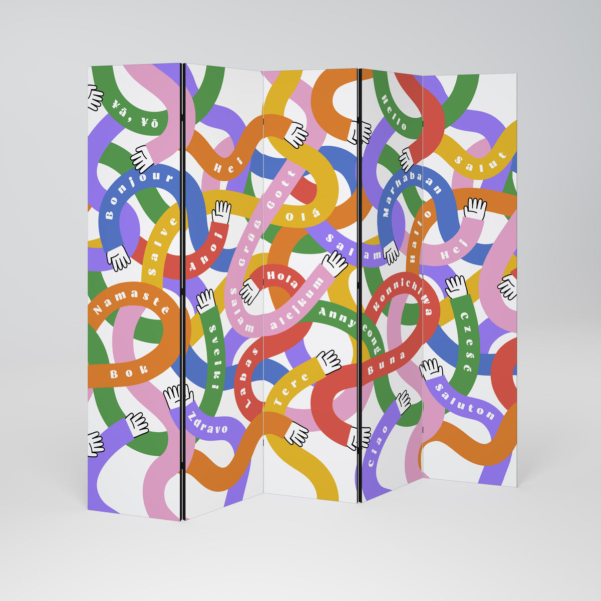 HELLO THERE Decorative 5-Panel Room Divider
