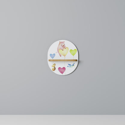 BALLOON FRIENDS Mensola ovale per arte in effetto rovere