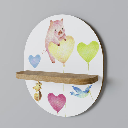 BALLOON FRIENDS Mensola ovale per arte in effetto rovere