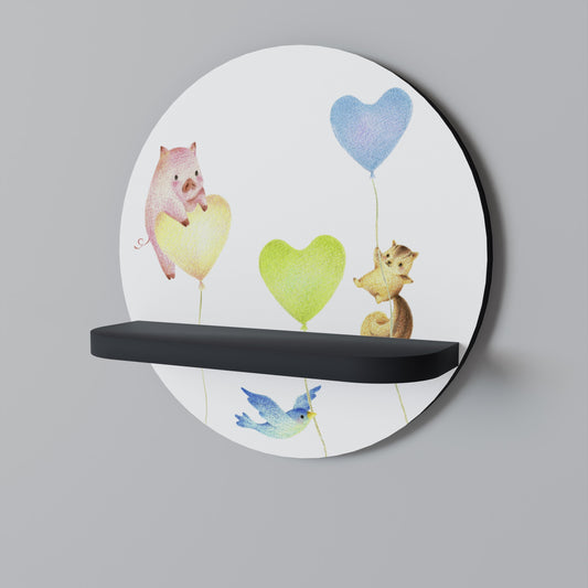BALLOON FRIENDS Mensola rotonda per arte in finitura nera