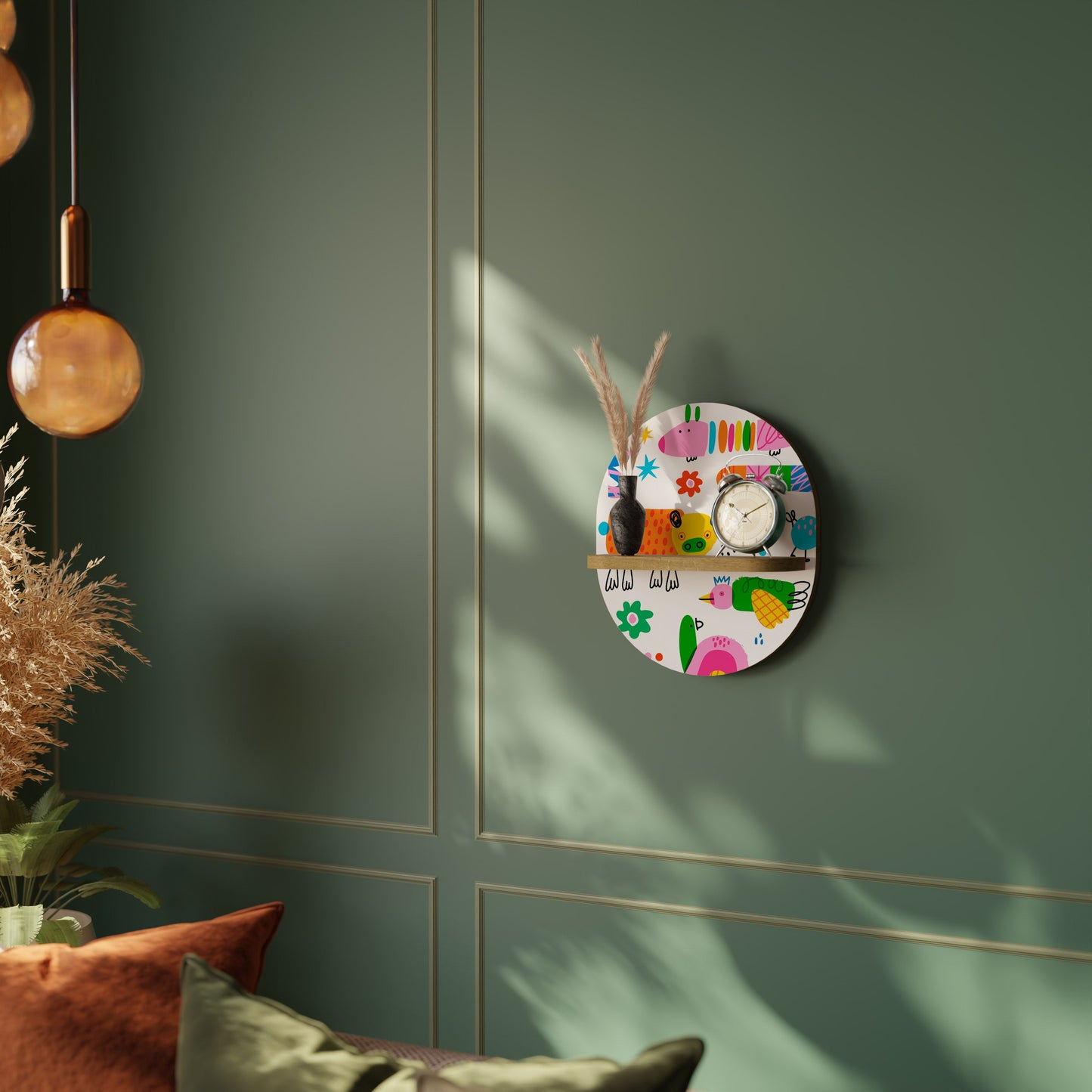 POWER OF IMAGINATION Mensola ovale per opere d'arte in effetto rovere