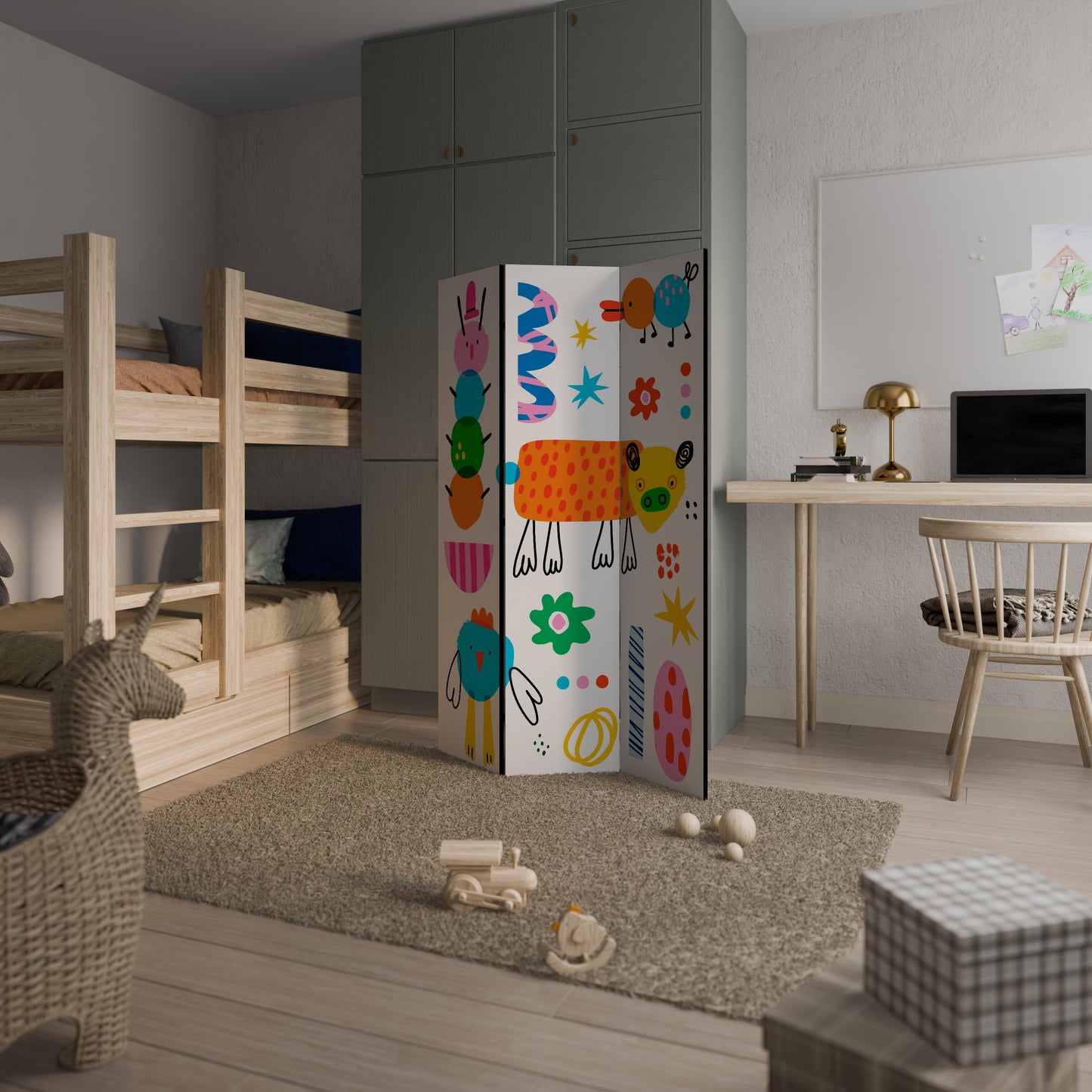 POTERE DELL'IMMAGINAZIONE Divisorio decorativo per ambienti a 3 pannelli