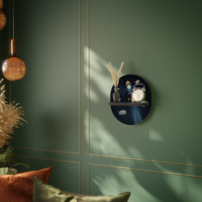 STELLAR SWING Oval Art Shelf In Black Finish