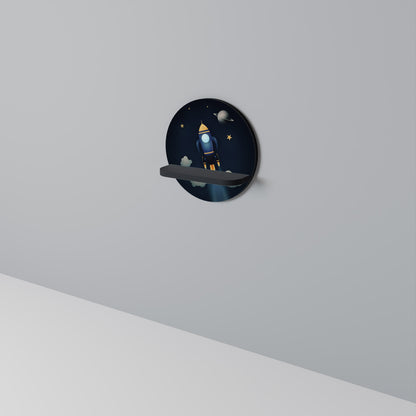 STELLAR SWING Round Art Shelf In Black Finish