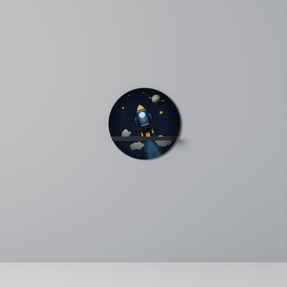 STELLAR SWING Round Art Shelf In Black Finish