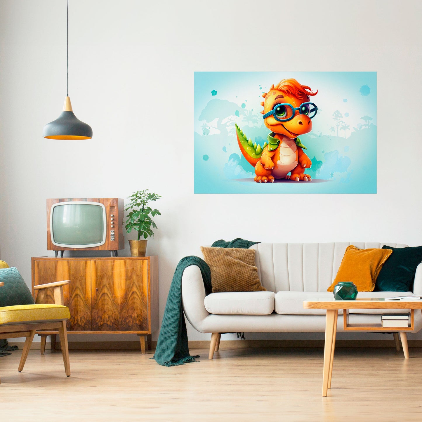 Poster orizzontale staccabile e attaccabile KIDDOSAURUS REX