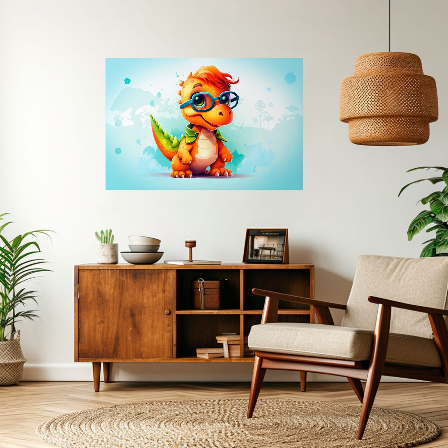 Poster orizzontale staccabile e attaccabile KIDDOSAURUS REX