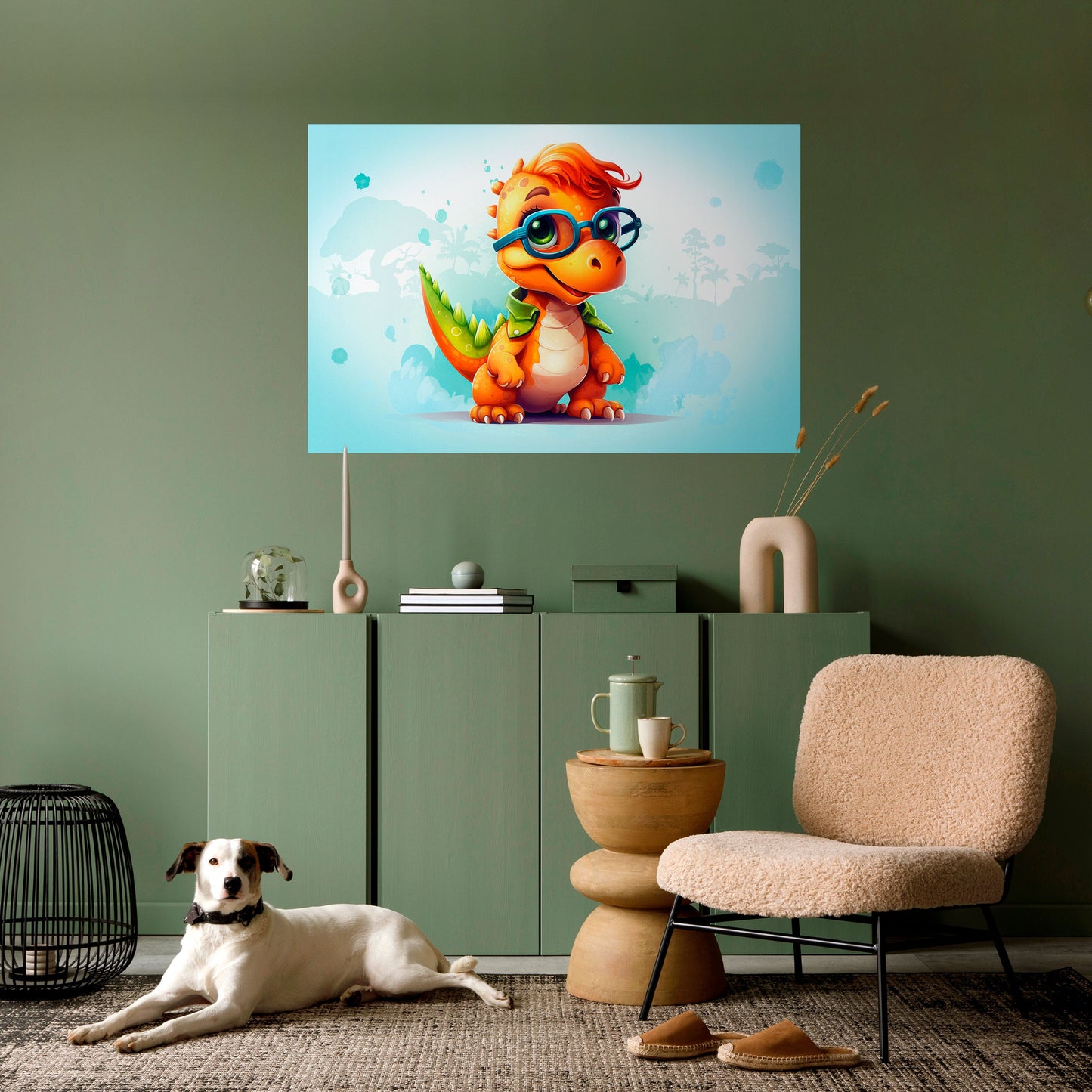 Poster orizzontale staccabile e attaccabile KIDDOSAURUS REX