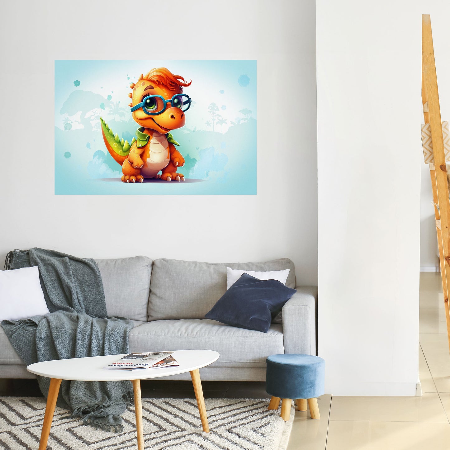 Poster orizzontale staccabile e attaccabile KIDDOSAURUS REX