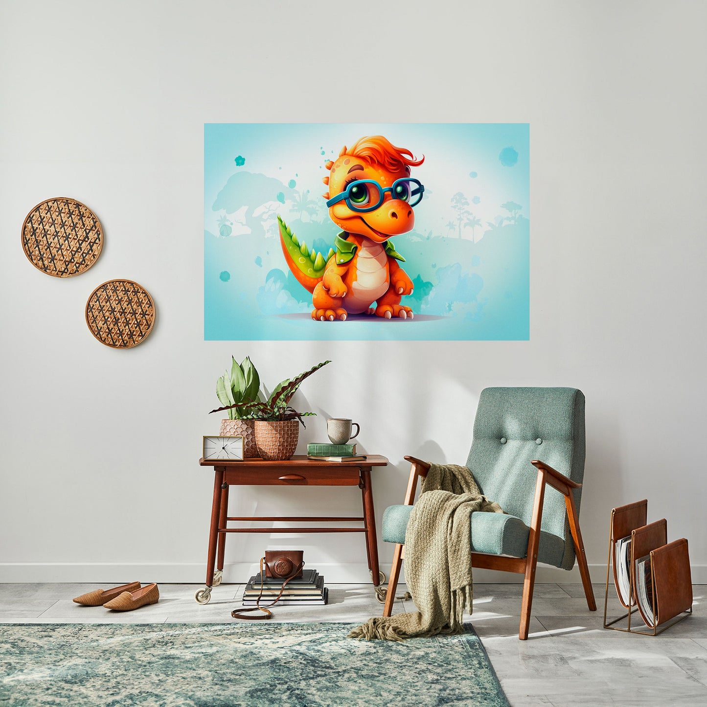 Poster orizzontale staccabile e attaccabile KIDDOSAURUS REX