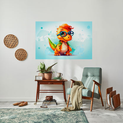 Poster orizzontale staccabile e attaccabile KIDDOSAURUS REX