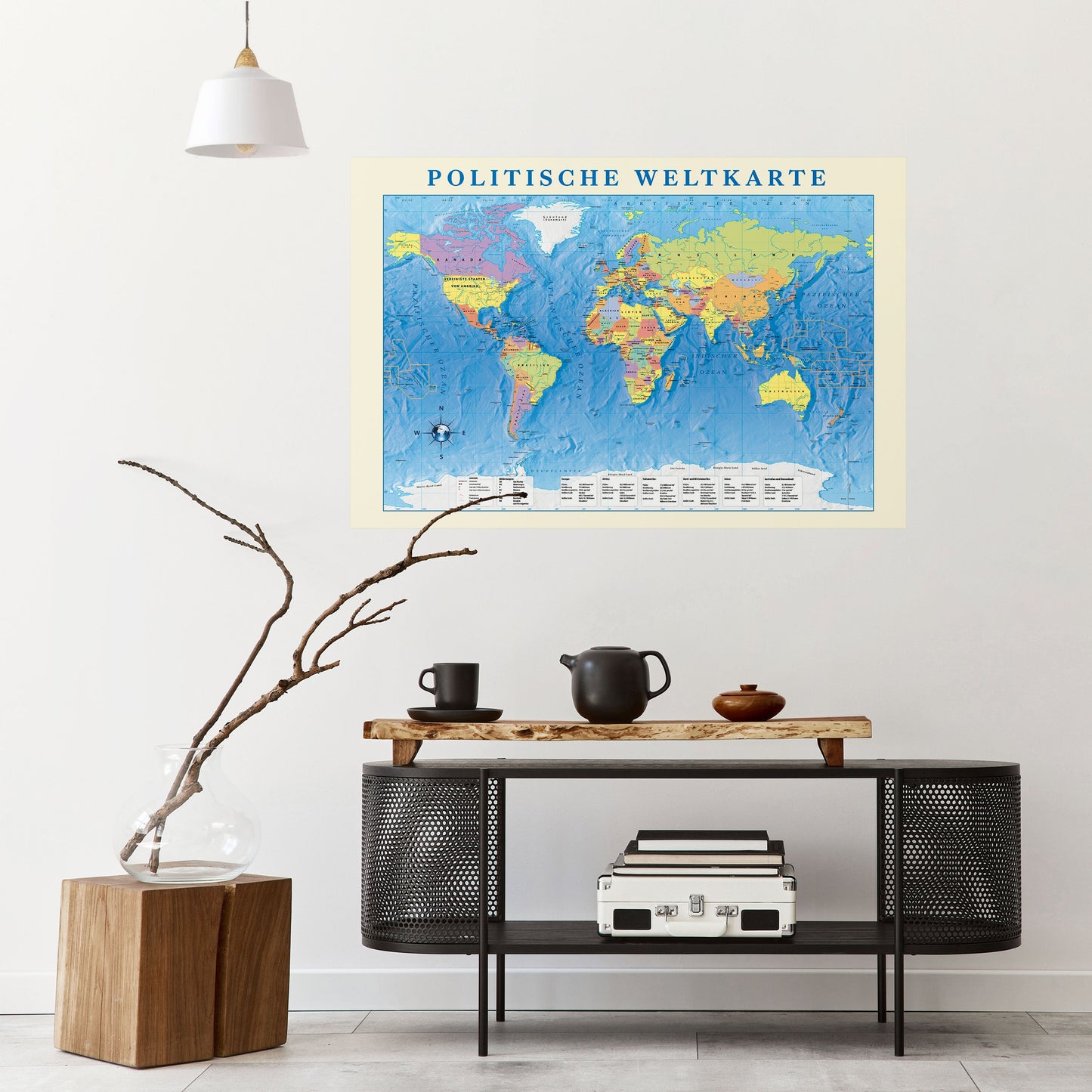 ARAZZO POLITICO GLOBALE [DE] Poster orizzontale staccabile e attaccabile