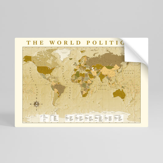 MAPPA DEI BACINI IDROGRAFICI MONDIALI Poster orizzontale staccabile e attaccabile