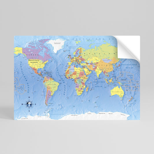 MAPPATURA DEL NOSTRO PIANETA [DE] Poster orizzontale staccabile e attaccabile
