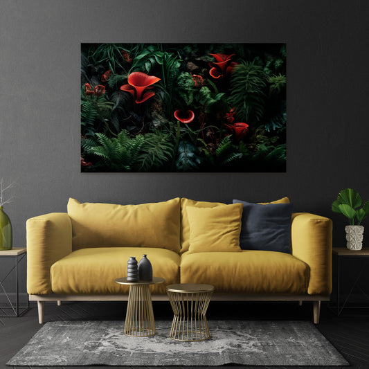 CRIMSON FERNS Stampa su tela orizzontale