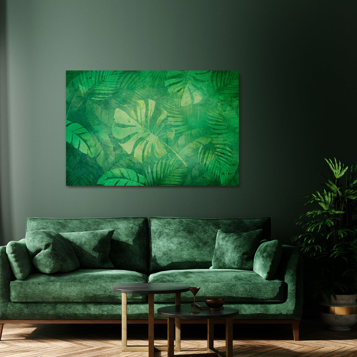 SUBTLE GREEN SYMPHONY Stampa su tela orizzontale