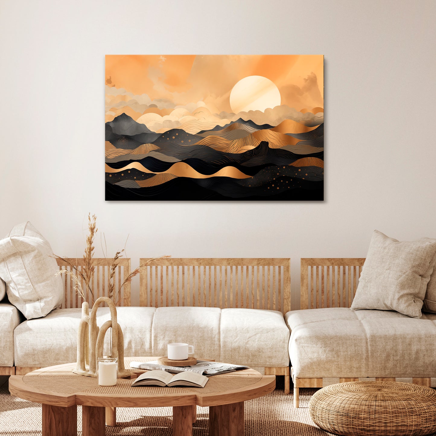 MYSTICAL SUNSET HORIZON Stampa su tela orizzontale
