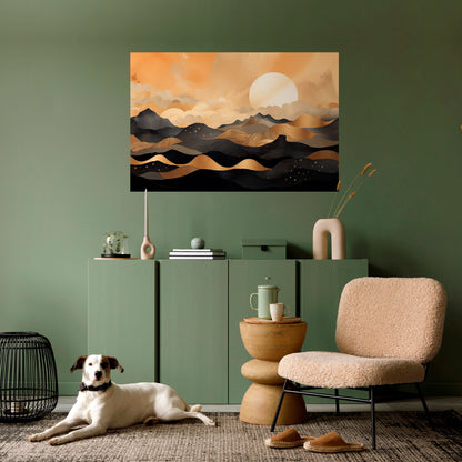 Poster orizzontale staccabile e attaccabile ORIZZONTE TRAMONTO MISTICO